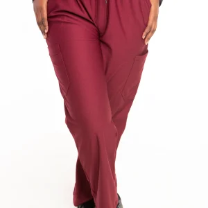 Maroon scrub pants Scrubs In Motion flexible medical uniform