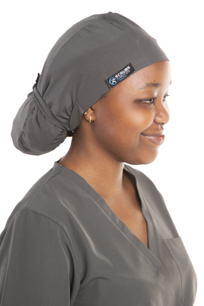 Dark grey scrub cap Scrubs In Motion durable and breathable design