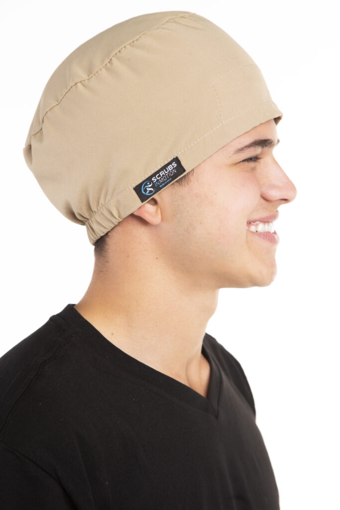 Beige scrub cap Scrubs In Motion professional medical uniform accessory