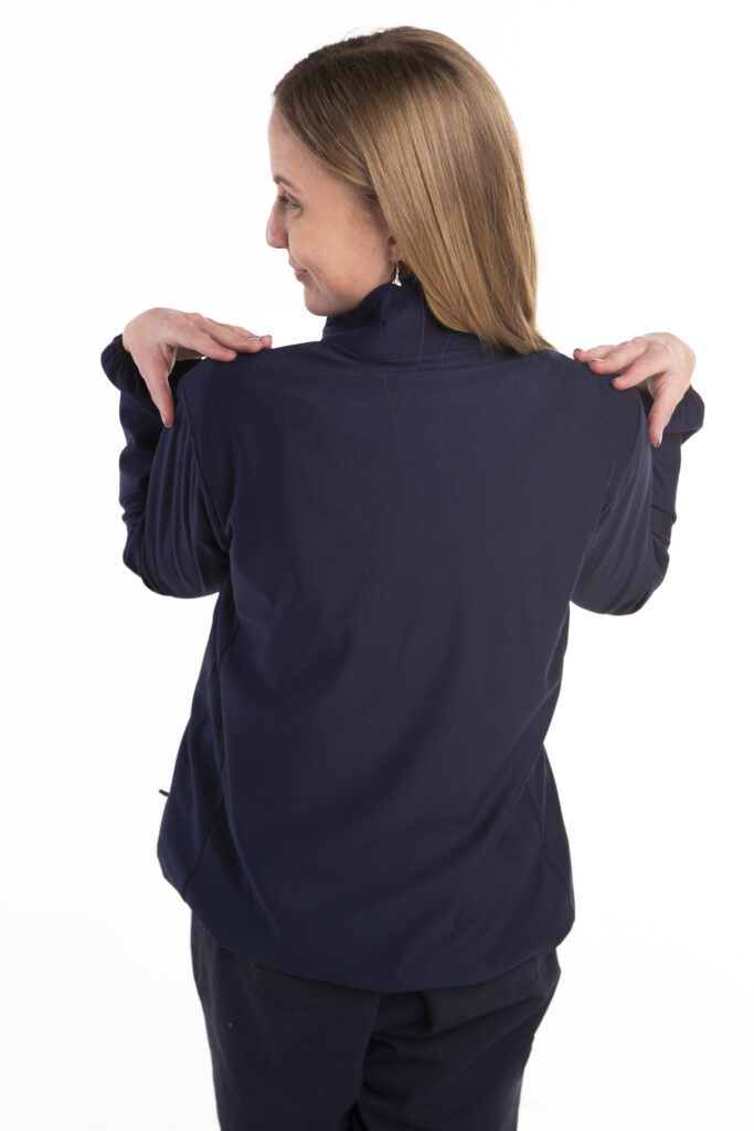 Navy scrub jacket Scrubs In Motion professional medical uniform layer